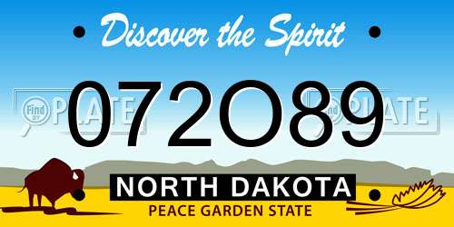 072O89 North Dakota License Plate