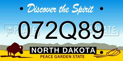 072Q89 North Dakota License Plate