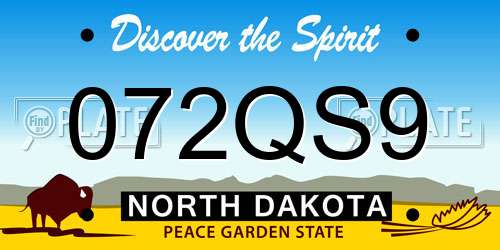 072QS9 North Dakota License Plate