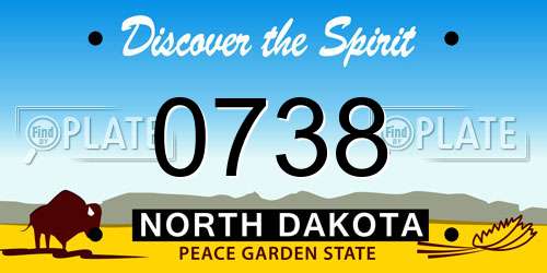 0738 North Dakota License Plate