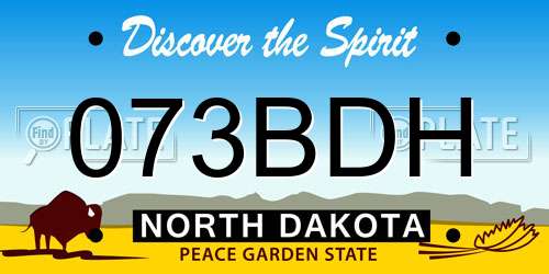 073BDH North Dakota License Plate