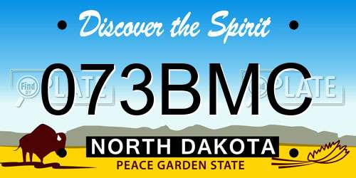 073BMC North Dakota License Plate