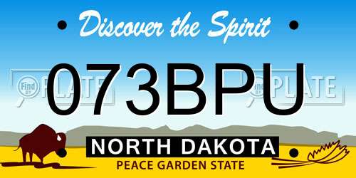 073BPU North Dakota License Plate