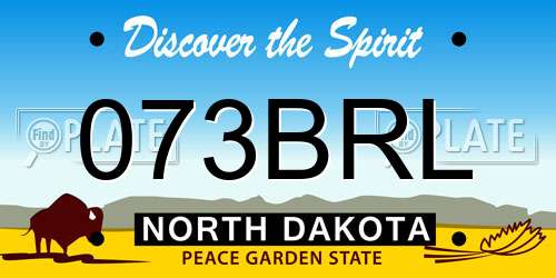 073BRL North Dakota License Plate