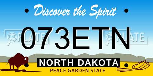 073ETN North Dakota License Plate