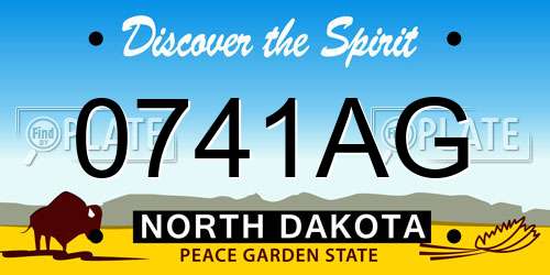 0741AG North Dakota License Plate