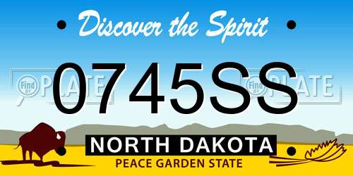 0745SS North Dakota License Plate