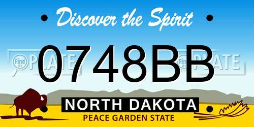 0748BB North Dakota License Plate