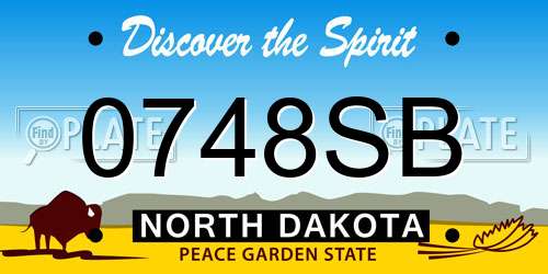 0748SB North Dakota License Plate
