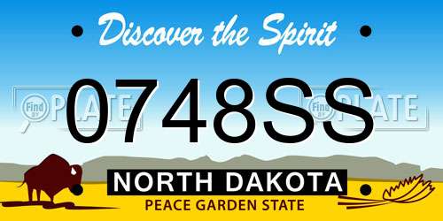0748SS North Dakota License Plate