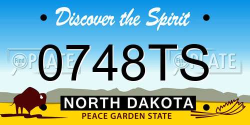 0748TS North Dakota License Plate
