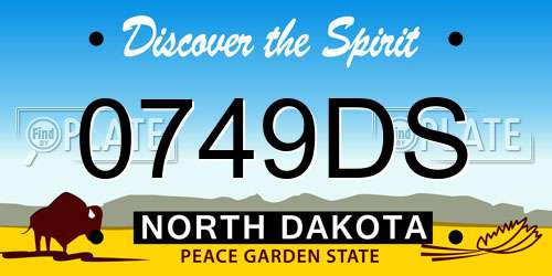 0749DS North Dakota License Plate