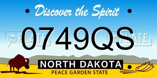 0749QS North Dakota License Plate