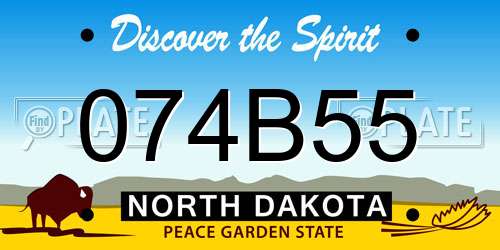 074B55 North Dakota License Plate