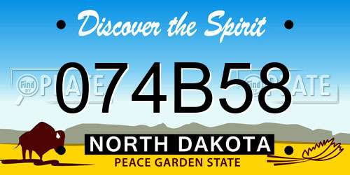 074B58 North Dakota License Plate