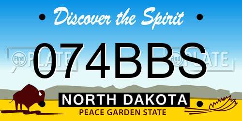 074BBS North Dakota License Plate