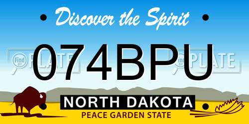 074BPU North Dakota License Plate