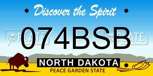 074BSB North Dakota License Plate