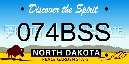 074BSS North Dakota License Plate