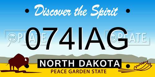 074IAG North Dakota License Plate