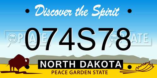 074S78 North Dakota License Plate