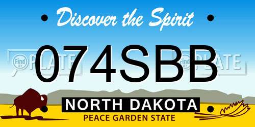 074SBB North Dakota License Plate