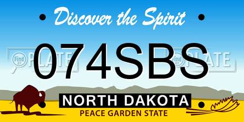 074SBS North Dakota License Plate