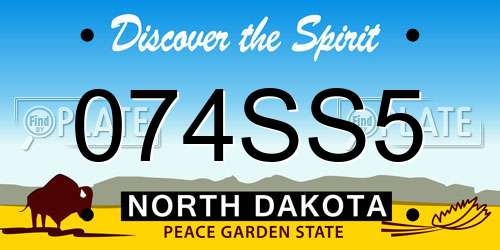 074SS5 North Dakota License Plate