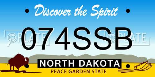 074SSB North Dakota License Plate