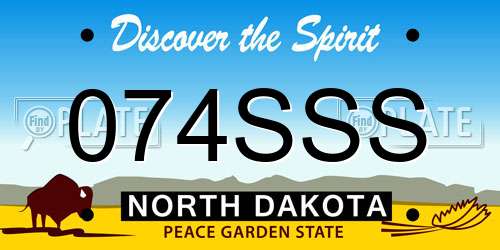 074SSS North Dakota License Plate