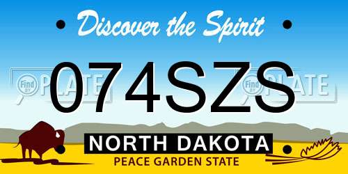 074SZS North Dakota License Plate