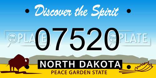 07520 North Dakota License Plate