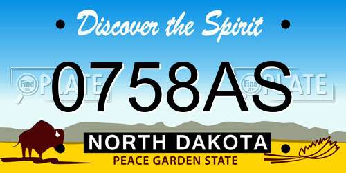 0758AS North Dakota License Plate