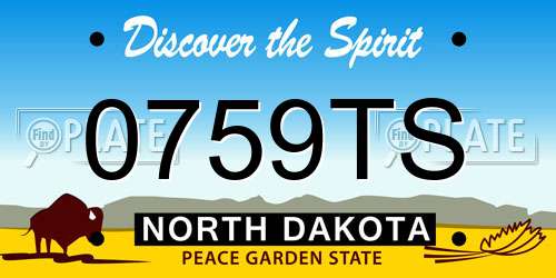 0759TS North Dakota License Plate