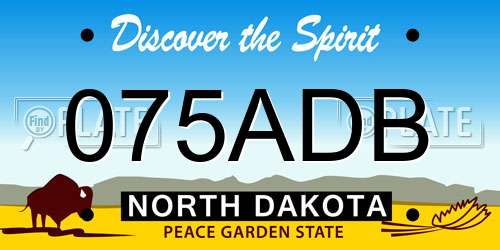 075ADB North Dakota License Plate