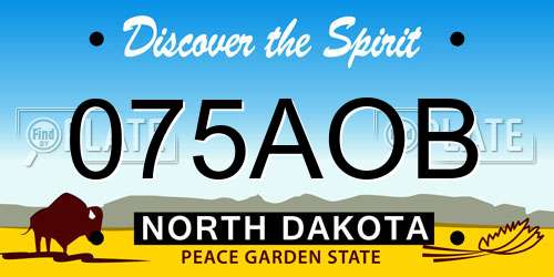 075AOB North Dakota License Plate