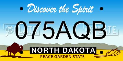 075AQB North Dakota License Plate