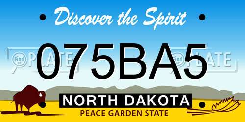 075BA5 North Dakota License Plate