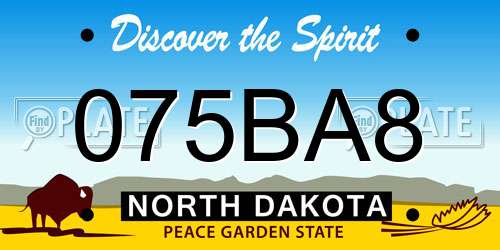 075BA8 North Dakota License Plate