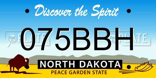 075BBH North Dakota License Plate
