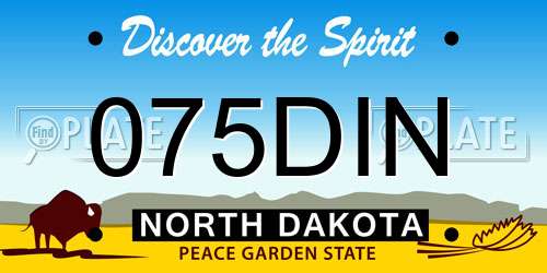 075DIN North Dakota License Plate