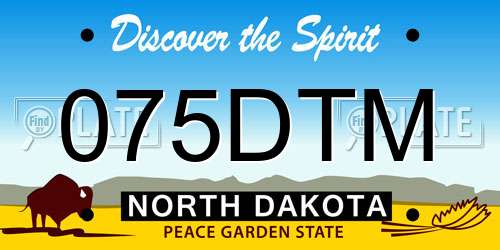 075DTM North Dakota License Plate