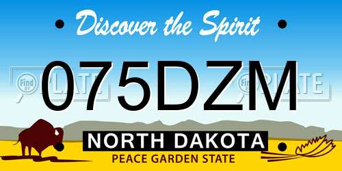075DZM North Dakota License Plate
