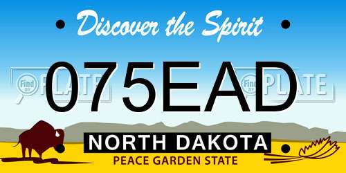 075EAD North Dakota License Plate