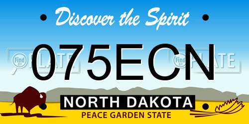 075ECN North Dakota License Plate