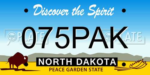 075PAK North Dakota License Plate