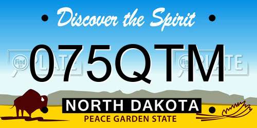 075QTM North Dakota License Plate