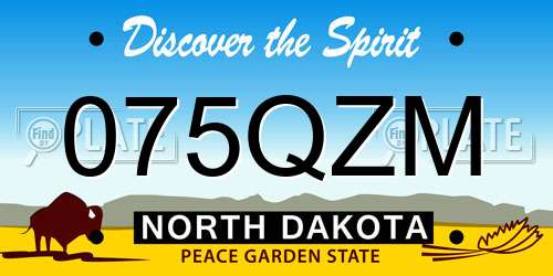 075QZM North Dakota License Plate