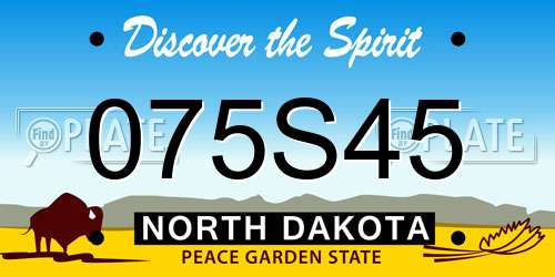 075S45 North Dakota License Plate