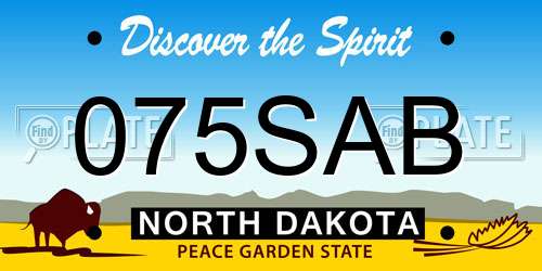075SAB North Dakota License Plate
